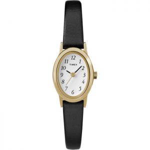Timex Women's Cavatina Black Leather Strap Watch